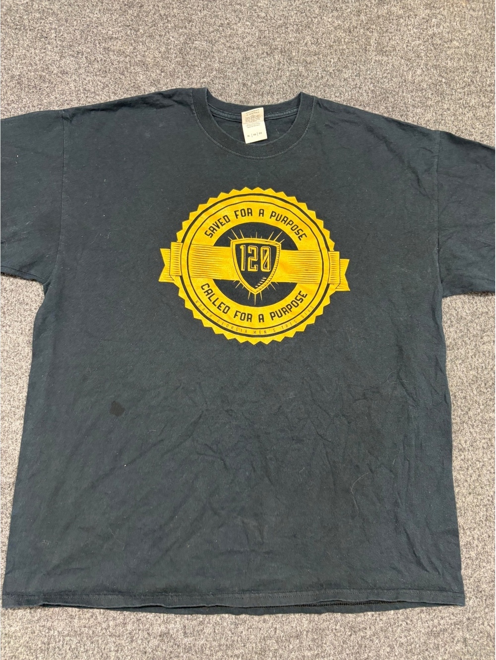 Gildan Ultra Cotton XL Black T-Shirt with Yellow Logo